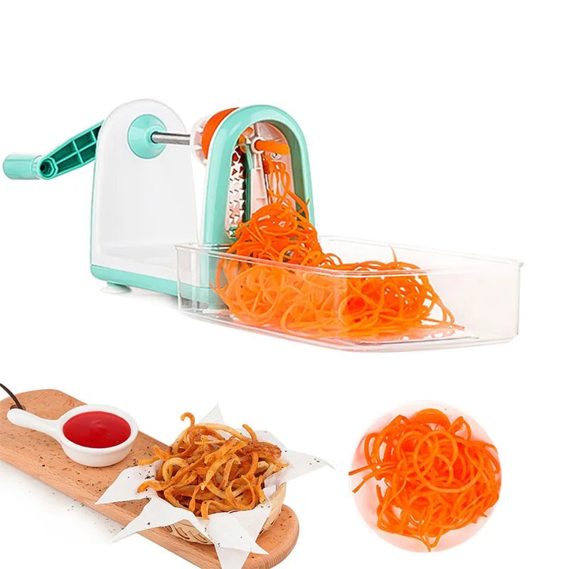 5 Blades Vegetable Spiralizer Folding Veggie Pasta & Spaghetti Potato Vegetable Spiral Cutter Zucchini Slicer