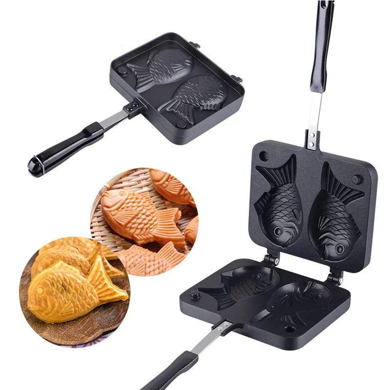 Fish Shaped Waffle Pan Maker Non-stick Buscuit Cake Bake Bakeware